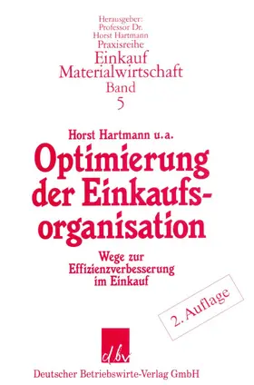 Hartmann |  Optimierung der Einkaufsorganisation. | Buch |  Sack Fachmedien