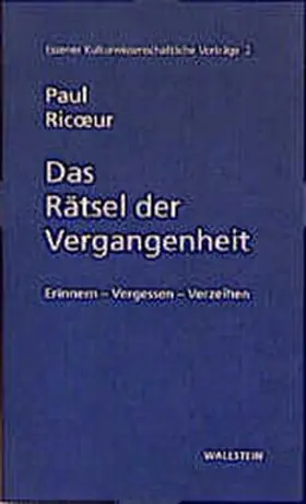 Ricoeur |  Das Rätsel der Vergangenheit | Buch |  Sack Fachmedien