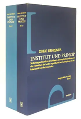 Avenarius / Behrends / Meyer-Pritzl |  Institut und Prinzip | Buch |  Sack Fachmedien