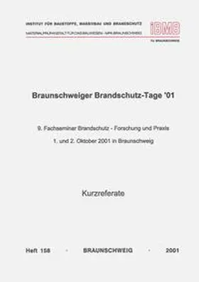 Hosser |  Braunschweiger Brandschutz-Tage '01: 9. Fachseminar Brandschutz - Forschung und Praxis | Buch |  Sack Fachmedien