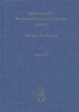 Hinge |  Die Sprache Alkmans | Buch |  Sack Fachmedien