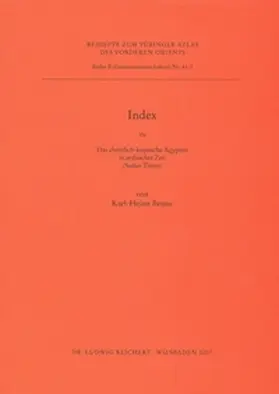 Brune |  Index zu Das christlich-koptische Ägypten in arabischer Zeit (TAVO B 41/1-6) | Buch |  Sack Fachmedien