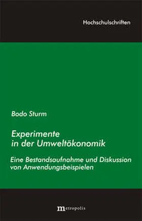 Sturm |  Experimente in der Umweltökonomik | Buch |  Sack Fachmedien
