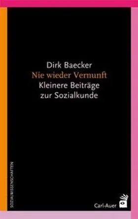 Baecker |  Nie wieder Vernunft | Buch |  Sack Fachmedien