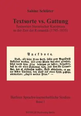 Schlüter / Simmler |  Textsorte vs. Gattung | Buch |  Sack Fachmedien