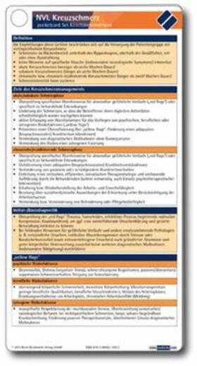 Bundesärztekammer (BÄK) / Kassenärztliche Bundesvereinigung (KBV) / Arbeitsgemeinschaft der Wissenschaftlichen Medizinischen Fachgesellschaften (AWMF) |  NVL Kreuzschmerz pocketcard Set Kitteltaschenversion | Buch |  Sack Fachmedien
