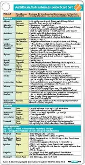 Albert / Humpich |  Anästhesie/Intensivmeds pocketcard Set | Buch |  Sack Fachmedien