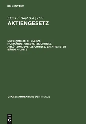  Titeleien, Normänderungsverzeichnisse, Abkürzungsverzeichnisse, Sachregister Bände 4 und 6 | Buch |  Sack Fachmedien