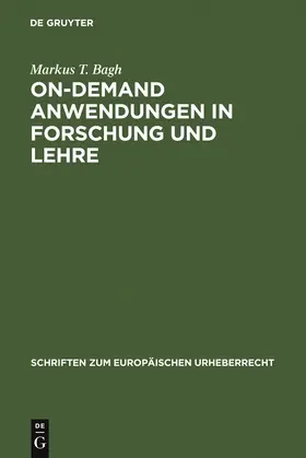 Bagh | On-demand Anwendungen in Forschung und Lehre | Buch | 978-3-89949-463-1 | www2.sack.de