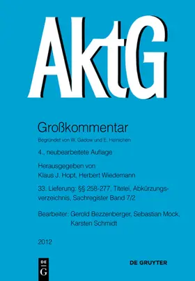 Bezzenberger / Schmidt |  §§ 258-277; Titelei; Abkürzungsverzeichnis; Register Band 7/2 | eBook | Sack Fachmedien