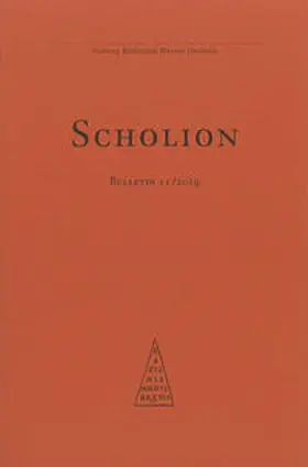 Stiftung Bibliothek Werner Oechslin, Einsiedeln |  Scholion 11/2019 | Buch |  Sack Fachmedien