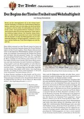 Dattenböck / Kameradschaft Südtiroler Freiheitskämpfer |  Der Tiroler - Dokumentation Der Beginn der Tiroler Freiheit und Wehrhaftigkeit | Buch |  Sack Fachmedien