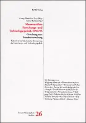 Ahrweiler / Döge / Rilling |  Memorandum Forschungs- und Technologiepolitik 1994/95 | Buch |  Sack Fachmedien