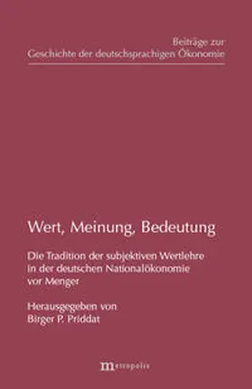 Priddat |  Wert, Meinung, Bedeutung | Buch |  Sack Fachmedien