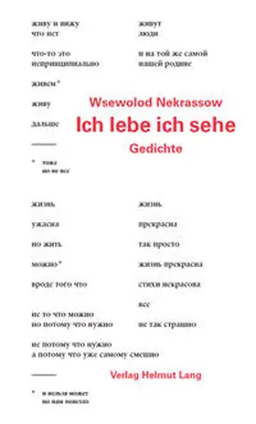 Nekrassow |  Ich lebe ich sehe | Buch |  Sack Fachmedien
