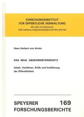 Arnim |  Das neue Abgeordnetengesetz | Buch |  Sack Fachmedien
