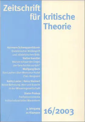 Schweppenhäuser / Bock / Kramer |  Zeitschrift für kritische Theorie / Zeitschrift für kritische Theorie, Heft 16 | Buch |  Sack Fachmedien