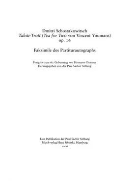 Paul-Sacher-Stiftung |  Tahiti-Trott | Buch |  Sack Fachmedien