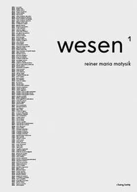 Matysik |  wesen und utopie. Prototypmodelle postevolutionärer Lebensformen / wesen | Buch |  Sack Fachmedien