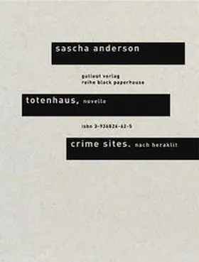 Anderson |  Totenhaus. Novelle /Crime Sites. Nach Heraklit / Totenhaus. Novelle & Crime Sites. Nach Heraklit | Buch |  Sack Fachmedien
