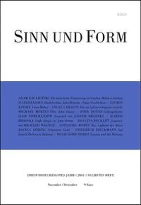  Sinn und Form 6/2011 | Buch |  Sack Fachmedien