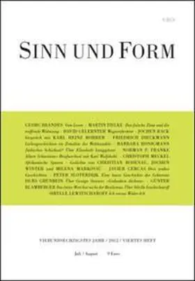  Sinn und Form 4/2012 | Buch |  Sack Fachmedien