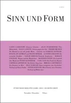  Sinn und Form 6/2013 | Buch |  Sack Fachmedien