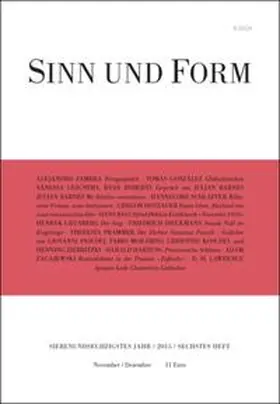  Sinn und Form 6/2015 | Buch |  Sack Fachmedien