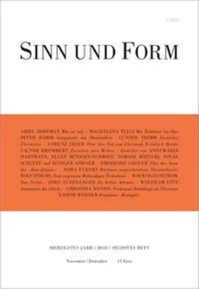  Sinn und Form 6/2018 | Buch |  Sack Fachmedien