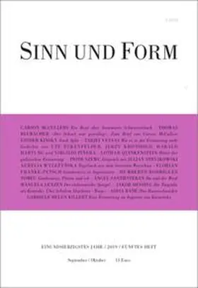  Sinn und Form 5/2019 | Buch |  Sack Fachmedien