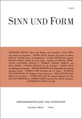  Sinn und Form 5/2022 | Buch |  Sack Fachmedien