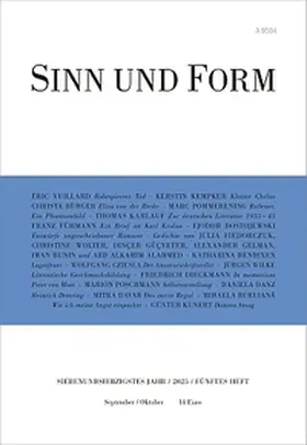  Sinn und Form 5/2025 | Buch |  Sack Fachmedien