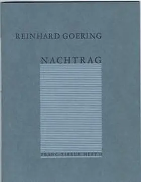Goering |  Nachtrag | Buch |  Sack Fachmedien