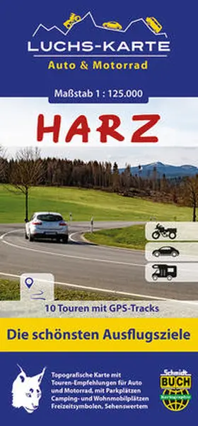 Spachmüller |  Luchskarte Harz  Auto & Motorrad 1 : 125 000 | Sonstiges |  Sack Fachmedien