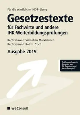 Marxhausen / Stich / Collier |  Gesetzestexte für Fachwirte | Buch |  Sack Fachmedien