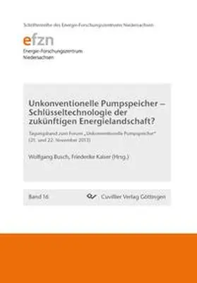 Kaiser / Busch |  Unkonventionelle Pumpspeicher - Schlüsseltechnologie der zukünftigen Energielandschaft? (Band 16). Tagungsband zum Forum "Unkonventionelle Pumpspeicher" (21. und 22. November 2013) | Buch |  Sack Fachmedien