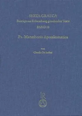 De Stefani |  Ps.-Manethonis Apotelesmatica | Buch |  Sack Fachmedien