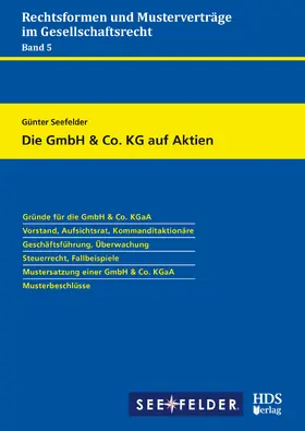 Seefelder |  Die GmbH & Co. KG auf Aktien | Buch |  Sack Fachmedien