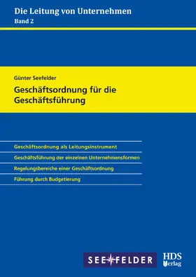 Seefelder |  Geschäftsordnung für die Geschäftsführung | Buch |  Sack Fachmedien