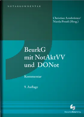 Armbrüster / Preuß |  BeurkG mit NotAktVV und DONot | Buch |  Sack Fachmedien