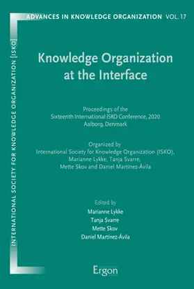 International Society for Knowledge Organziation (ISKO) / Lykke / Svarre |  Knowledge Organization at the Interface | Buch |  Sack Fachmedien