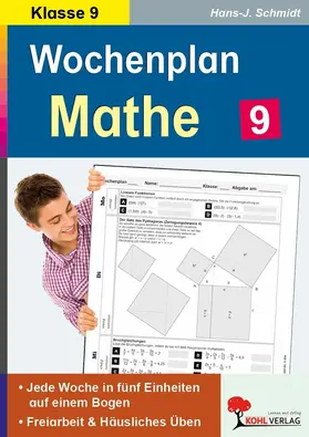 Schmidt | Wochenplan Mathe / Klasse 9 | E-Book | www2.sack.de