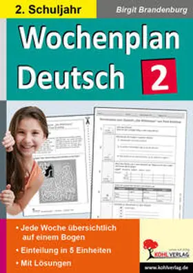 Brandenburg |  Wochenplan Deutsch 2. Schuljahr | Buch |  Sack Fachmedien