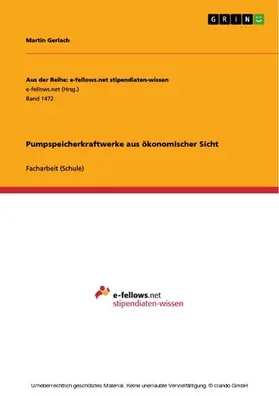 Gerlach |  Pumpspeicherkraftwerke aus ökonomischer Sicht | eBook | Sack Fachmedien