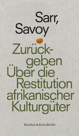 Sarr / Savoy | Zurückgeben | E-Book | sack.de