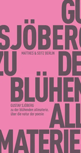 Sjöberg |  zu der blühenden allmaterie | Buch |  Sack Fachmedien