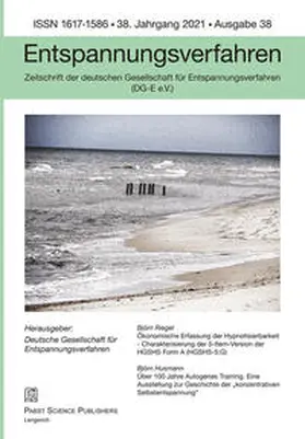 Deutsche?Gesellschaft für?Entspannungsverfahren (DG-E e.V.) |  Entspannungsverfahren, Nr. 38/2021 | Buch |  Sack Fachmedien