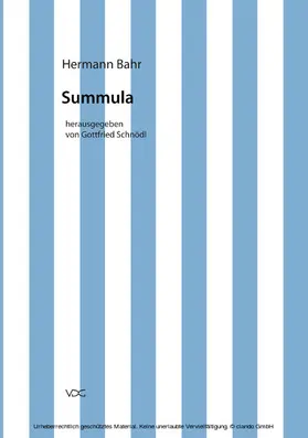 Bahr / Schnödl |  Hermann Bahr / Summula | eBook | Sack Fachmedien