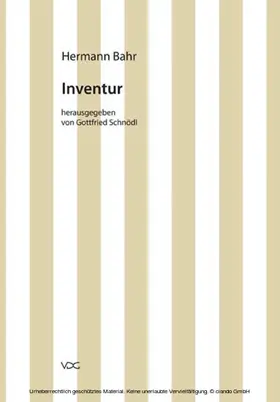 Bahr / Schnödl |  Hermann Bahr / Inventur | eBook | Sack Fachmedien