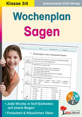  Wochenplan Sagen / Klasse 3-4 | Buch |  Sack Fachmedien